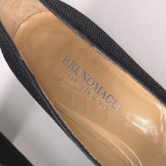 BRUNO MAGLI Women’s HANDMADE IN‎ ITALY Textured LEATHER Heels Black Size 8.5 AA - Picture 12 of 14